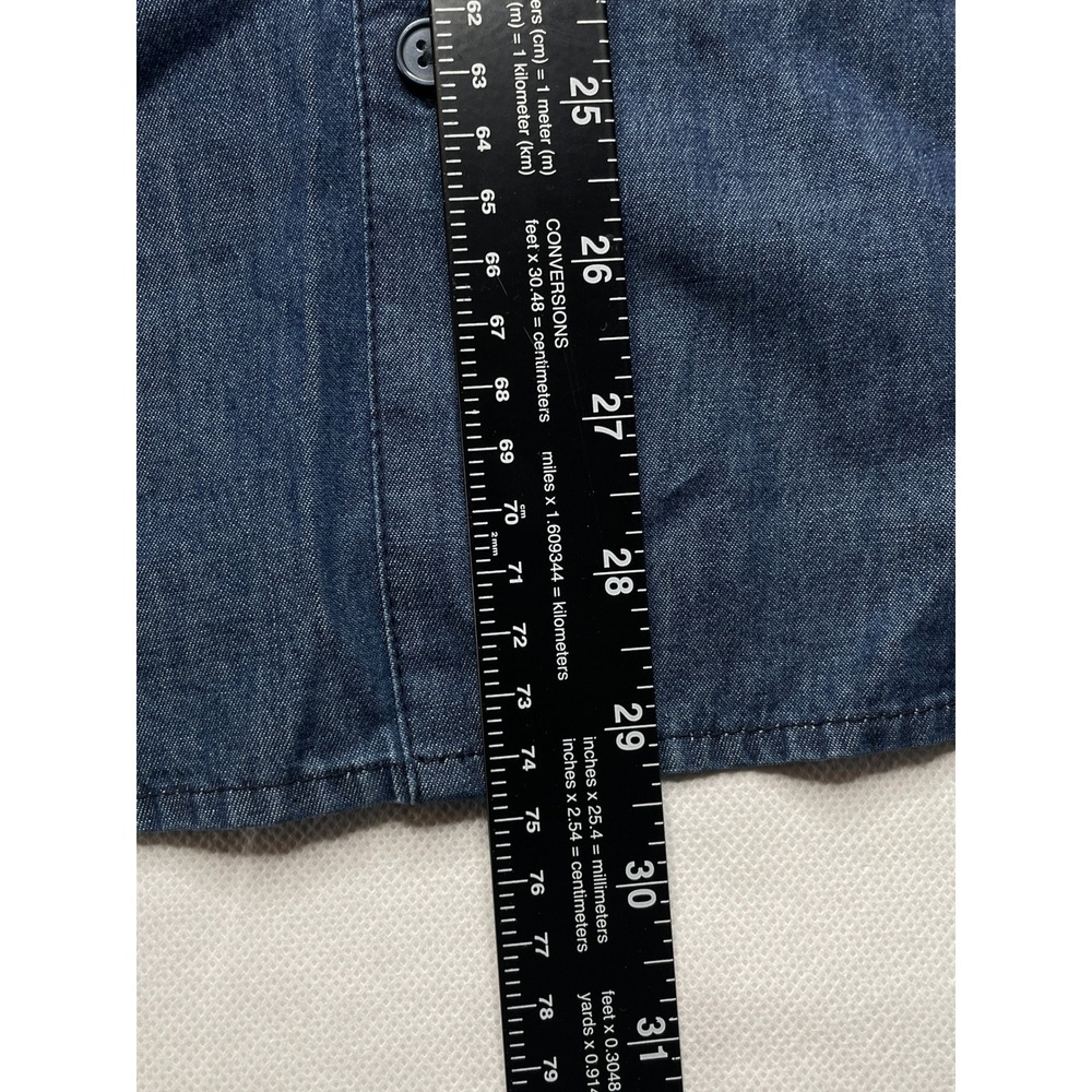 Old Navy Shirt MENS XXL Blue Denim Button Down Heavyweight Workwear 386243-05-1 - Picture 8 of 12